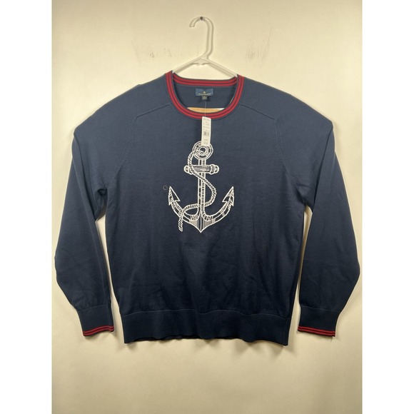 Brooks Brothers Sweater Mens XL Pullover‎ Navy Anchor